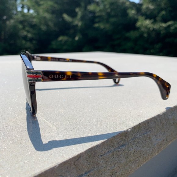 Gucci Web Logo Aviators in Havana Brown main image 7